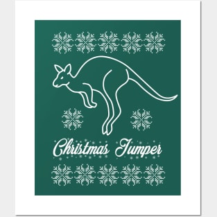 Funny Kangaroo CHRISTMAS JUMPER Posters and Art